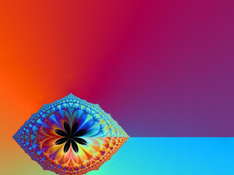 Fractal Flower Design — Blue, Vibrant