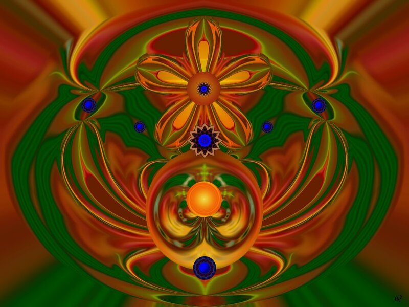 Fractal Flower Design — Green