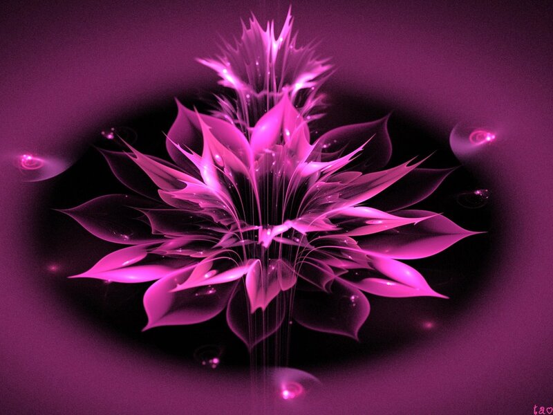 Fractal Flower Design — Purple, Ethereal, Digital Art