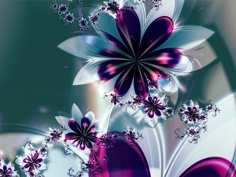 Fractal Flower Design — Purple, Ethereal