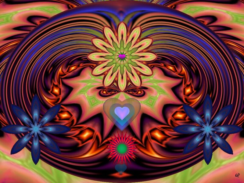 Fractal Flower Design — Purple, Hypnotic, Digital Art