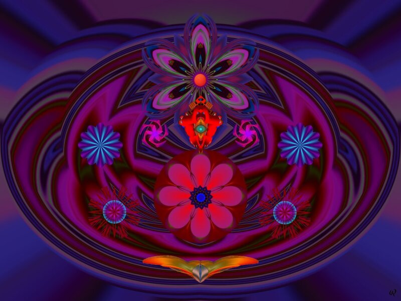 Fractal Flower Design — Purple, Hypnotic