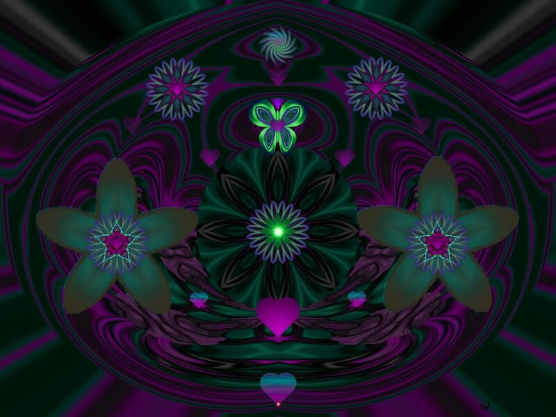 Fractal Flower Design — Purple