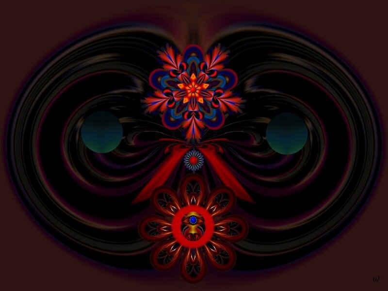 Fractal Flower Design — Red