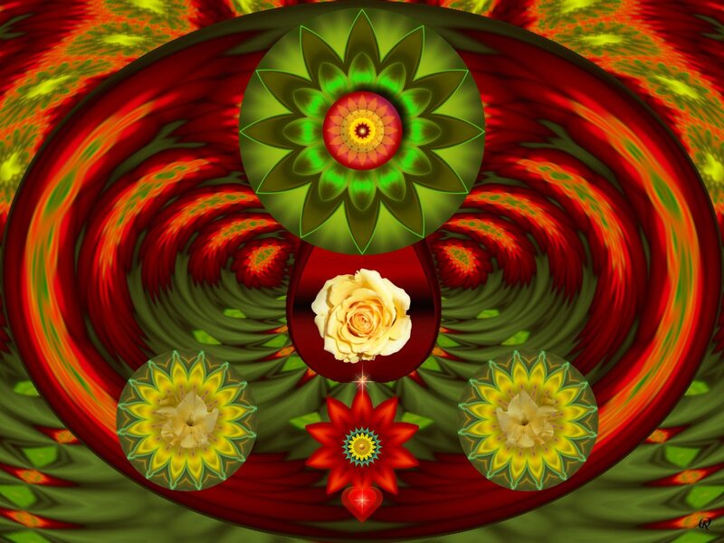 Fractal Flower Design — Red, Vibrant
