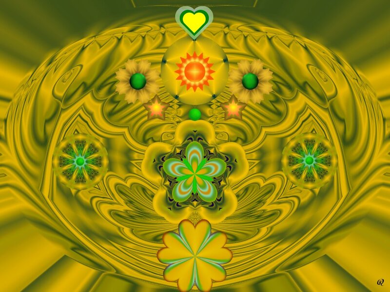 Fractal Flower Design — Yellow