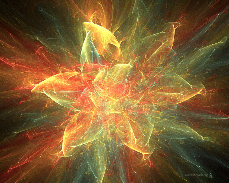 Fractal Flower Explosion — Yellow, Dramatic