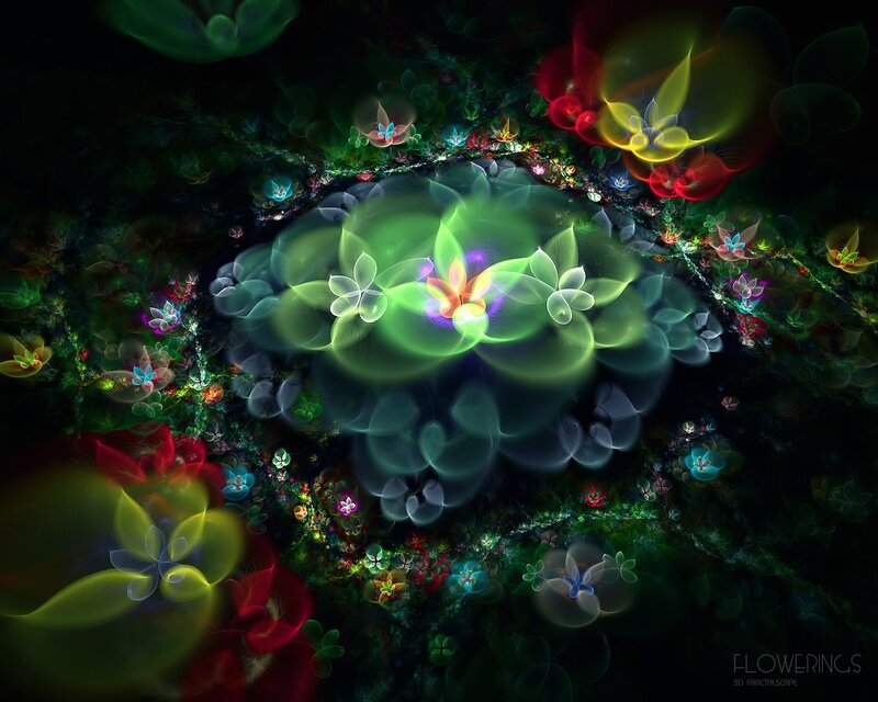 Fractal Flower Garden — Green