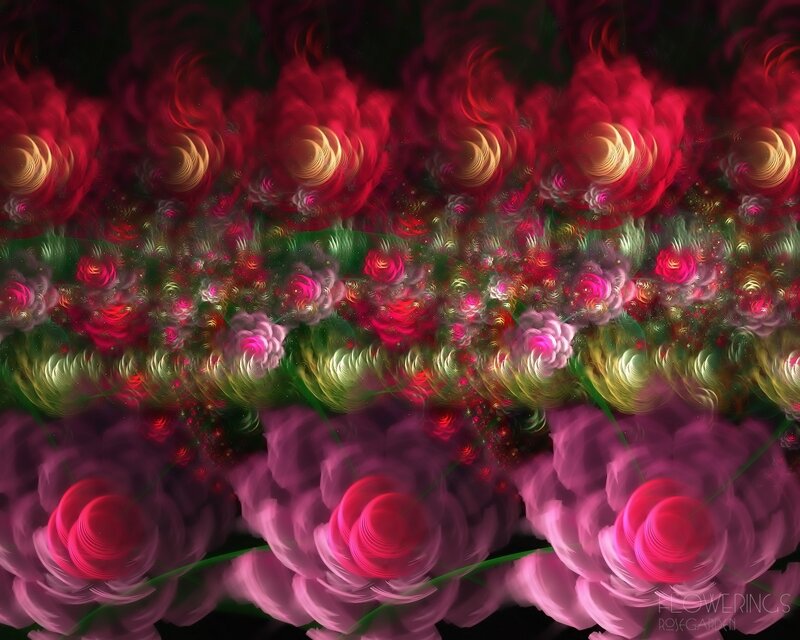 Fractal Flower Garden — Red