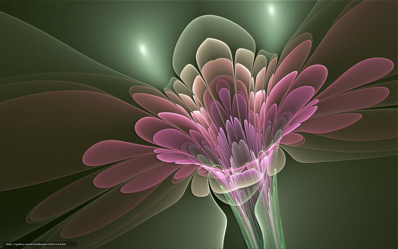 Fractal flower in green and purple