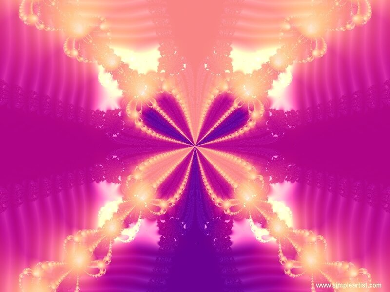 fractal flower in pink and gold