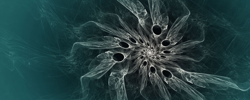 Fractal flower in teal