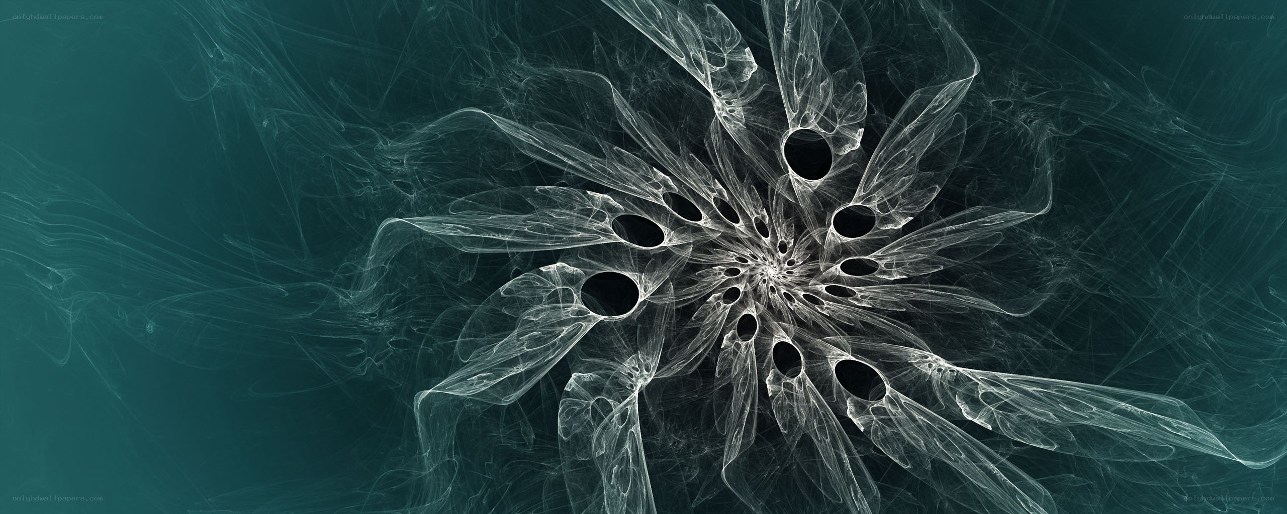 Fractal flower in teal