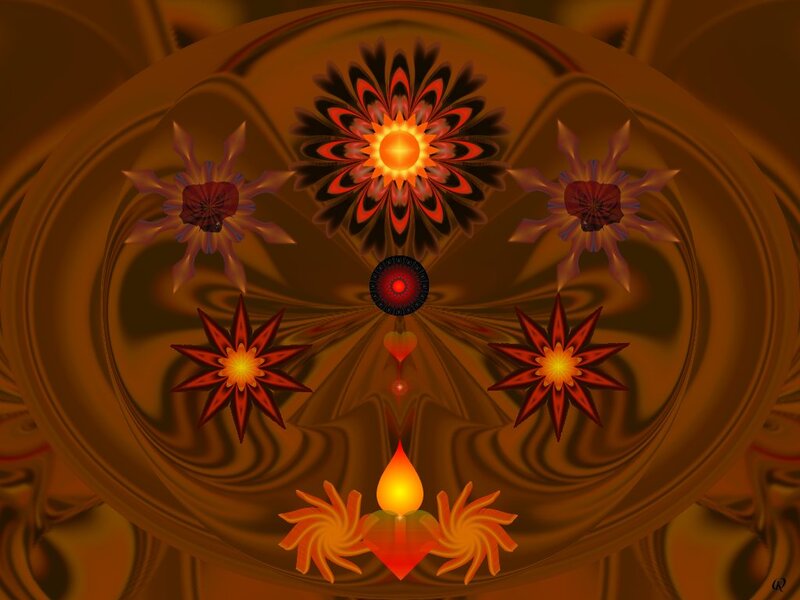 Fractal Flower Mandala — Brown
