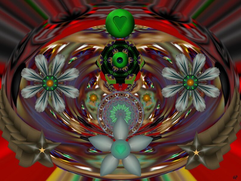 Fractal Flower Mandala — Red