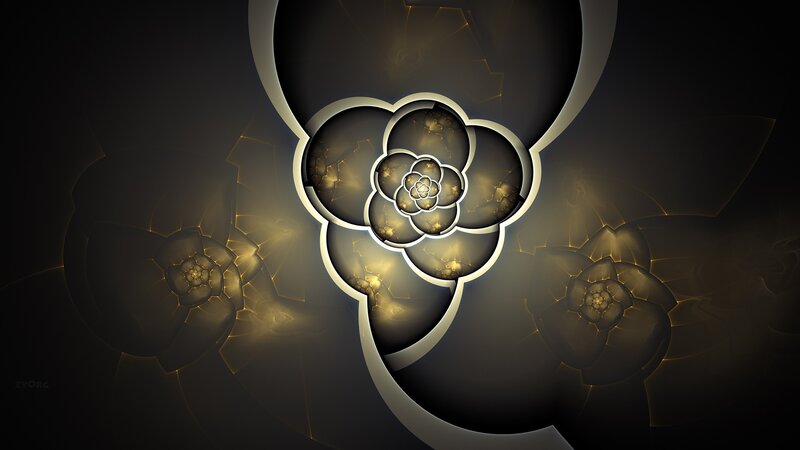 Fractal Flower Pattern — Black, Mysterious