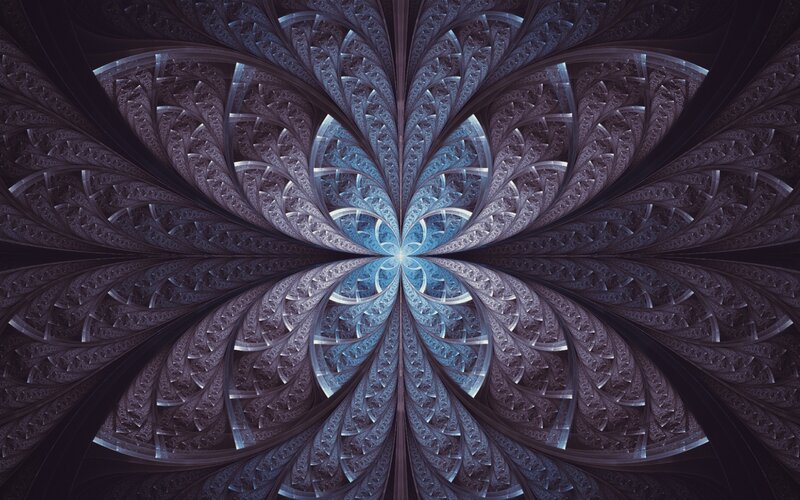Fractal Flower Pattern — Blue, Abstract