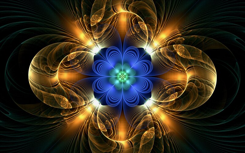 Fractal Flower Pattern — Blue, Dramatic