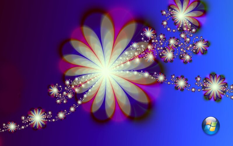Fractal Flower Pattern — Blue, Dreamy