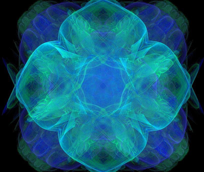 Fractal Flower Pattern — Blue, Ethereal