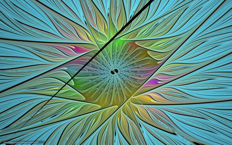 Fractal Flower Pattern — Blue, Hypnotic, Abstract, Lines