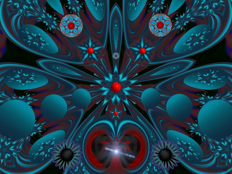 Fractal Flower Pattern — Blue, Hypnotic