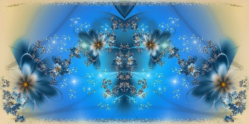 Fractal Flower Pattern — Blue