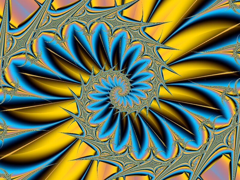 Fractal Flower Pattern — Blue, Vibrant