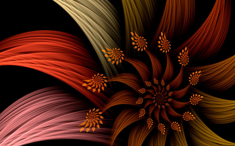 Fractal Flower Pattern — Brown, Dramatic