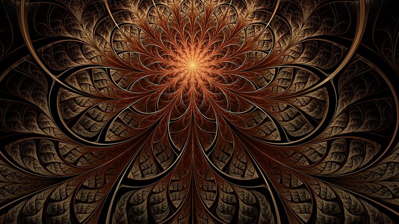 Fractal Flower Pattern — Brown, Hypnotic