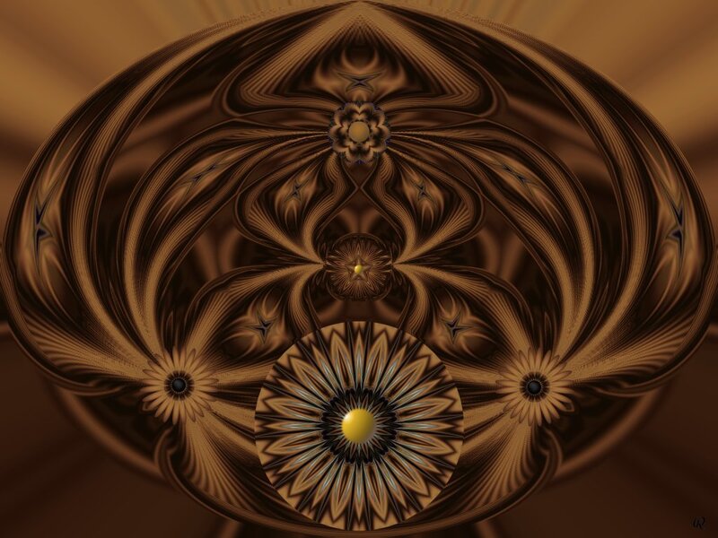 Fractal Flower Pattern — Brown, Symmetrical