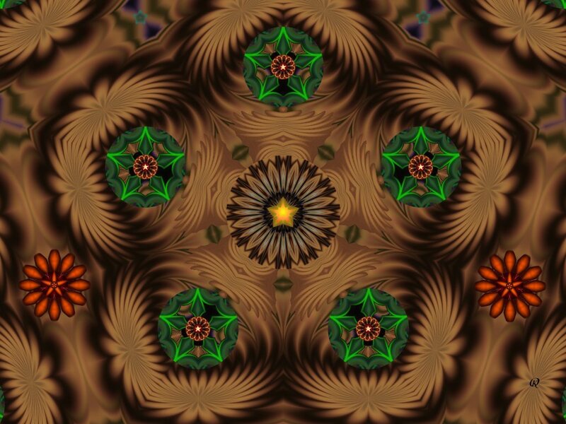 Fractal Flower Pattern — Brown