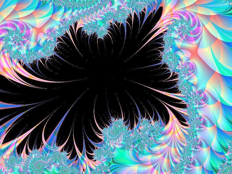 Fractal Flower Pattern — Cyan, Hypnotic
