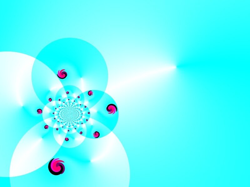 Fractal Flower Pattern — Cyan