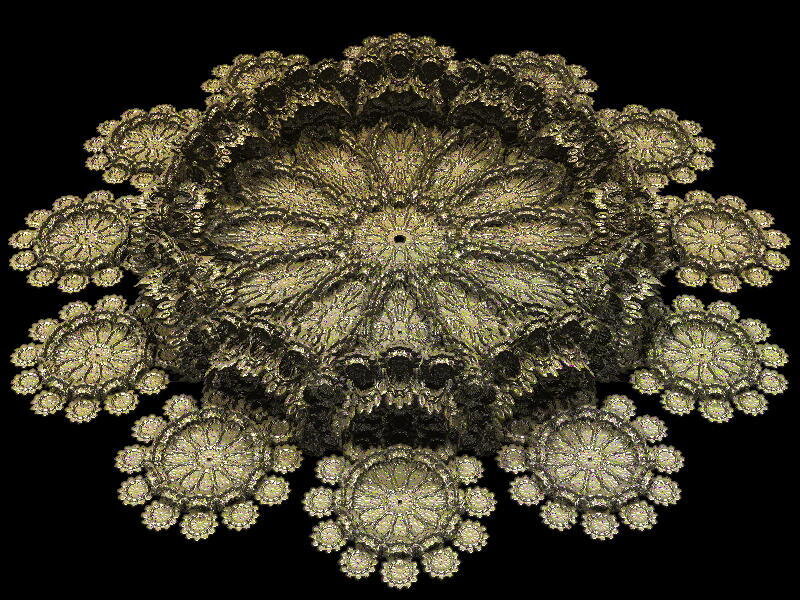Fractal Flower Pattern — Gold, Intricate