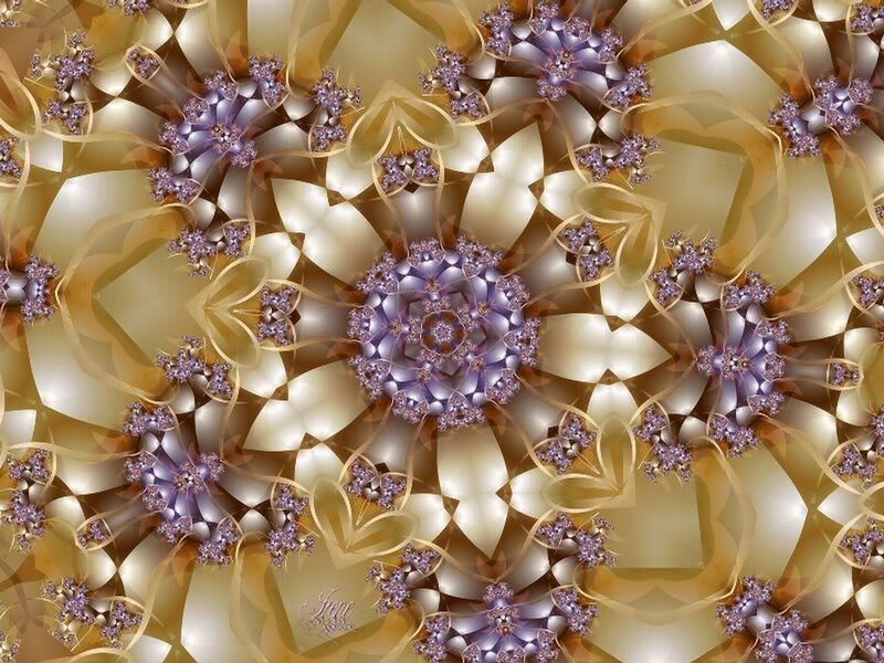 Fractal Flower Pattern — Gold