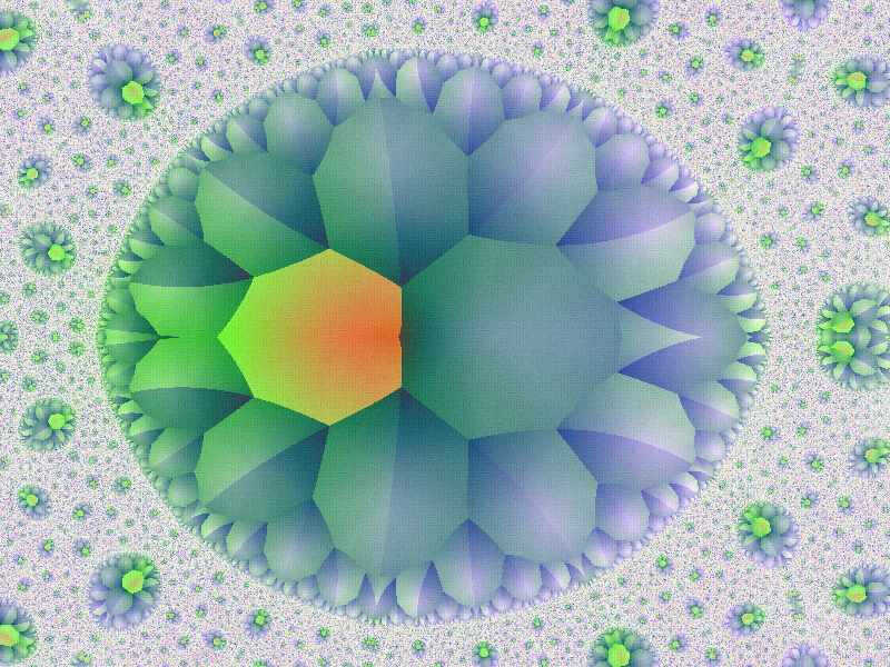 Fractal Flower Pattern — Green, Calm