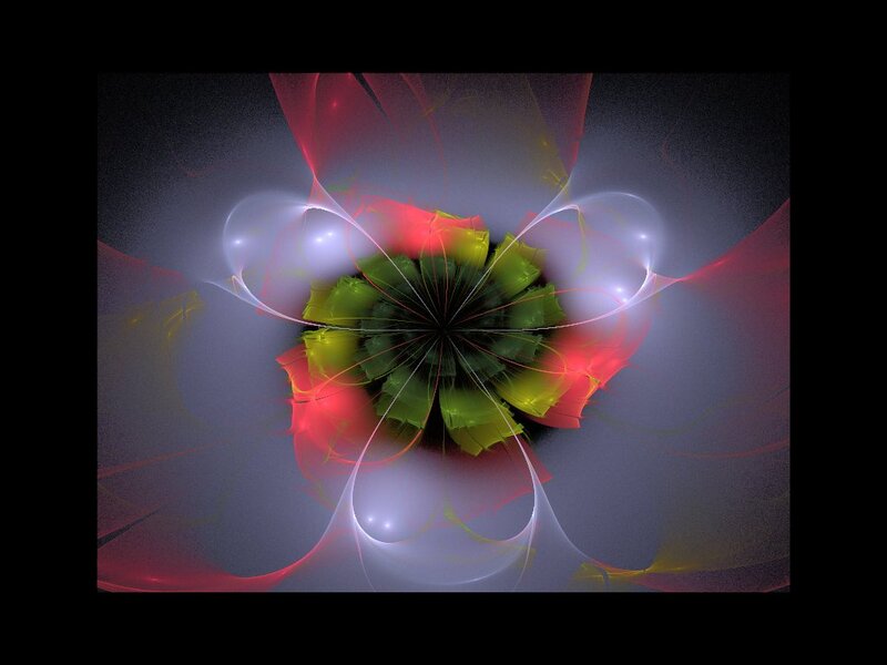 Fractal Flower Pattern — Green, Ethereal, Abstract
