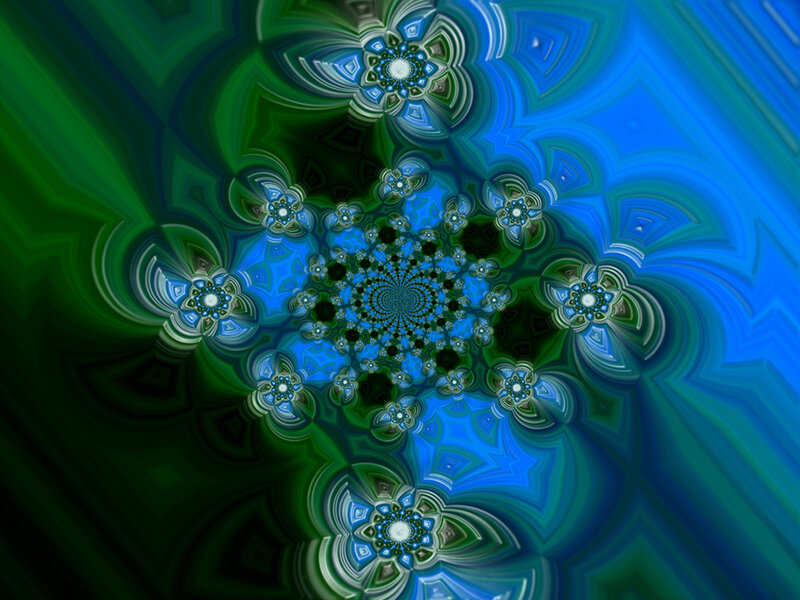 Fractal Flower Pattern — Green, Hypnotic