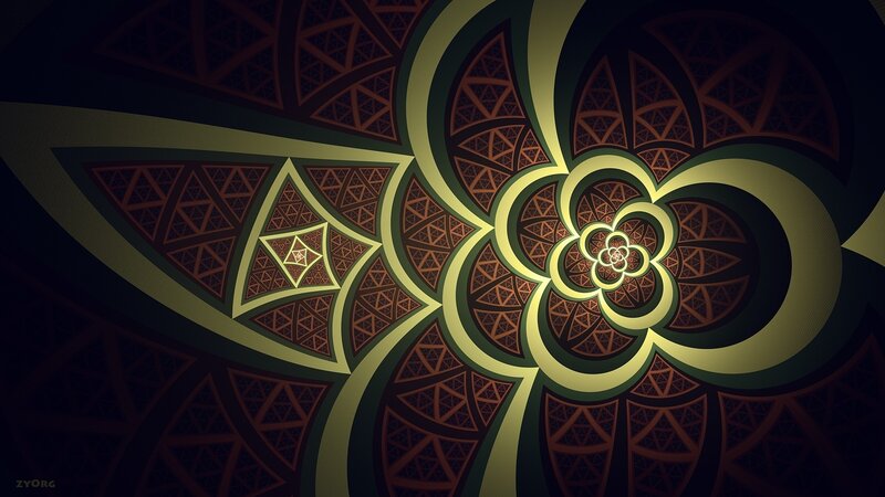 Fractal Flower Pattern — Green, Mysterious
