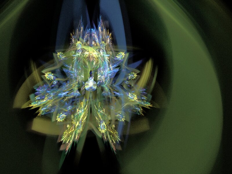 Fractal Flower Pattern — Green, Mystical