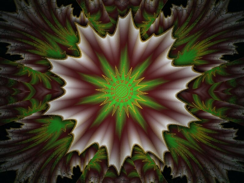 Fractal Flower Pattern — Green, Symmetrical