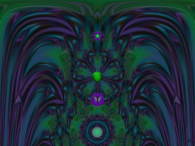 Fractal Flower Pattern — Green