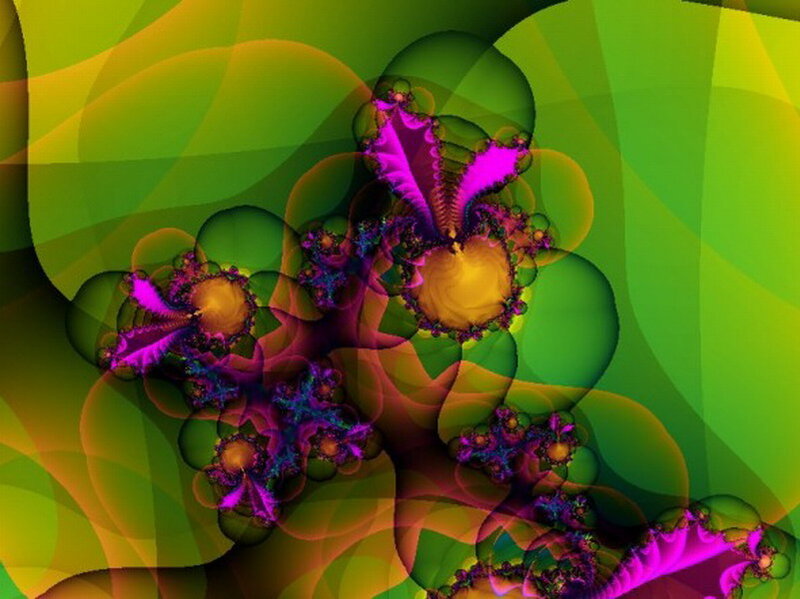 Fractal Flower Pattern — Green, Vibrant