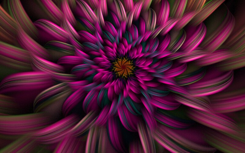 Fractal Flower Pattern — Magenta