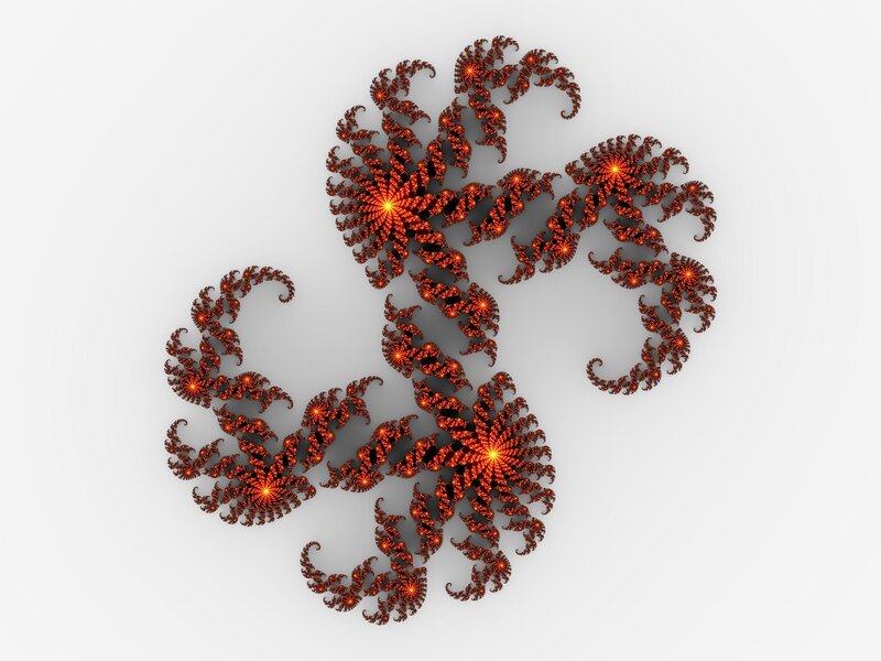 Fractal Flower Pattern — Orange, Complex