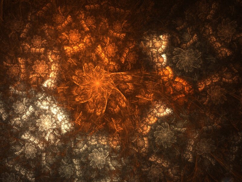 Fractal Flower Pattern — Orange, Mysterious