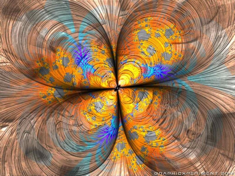 Fractal Flower Pattern — Orange