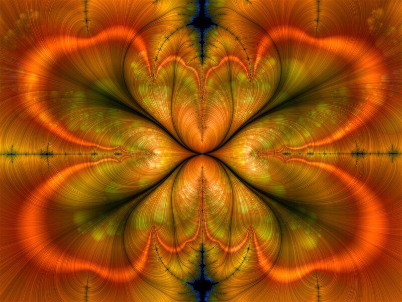 Fractal Flower Pattern — Orange, Vibrant