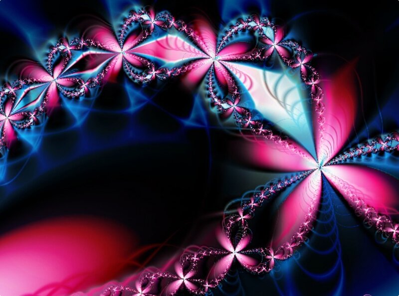 Fractal Flower Pattern — Pink, Dramatic, Digital Art